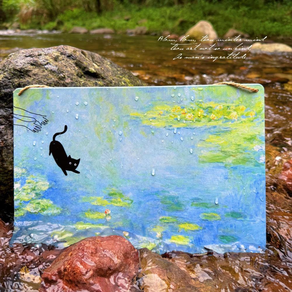 Cute Cat Decoration Hanging Paintings 20*30cm, Outdoor Balcony Wall Hanging Paintings