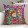 art theme Cartoon Virgin Mary Art Cushion Cover Soft & Easy-Wash Pillow Case – Versatile for Couch, Bed, Travel and Office