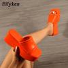 Fashion Eilyken Summer Fashion High Wedges Platform Slippers Women Sandal Shoes Ladies Peep Toe Slip On Outdoor Beach Slides