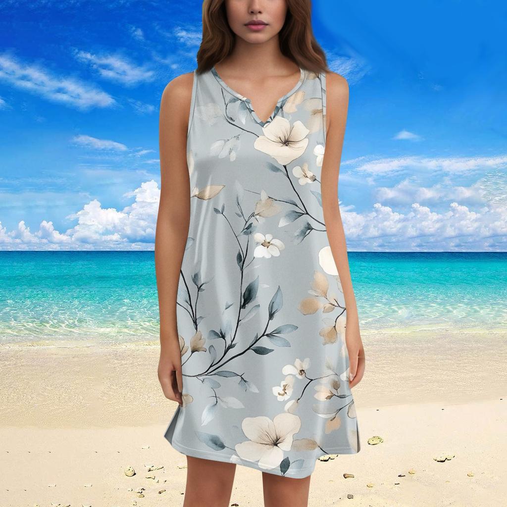 Women's Fashion Floral Print V-Neck Camisole Dress