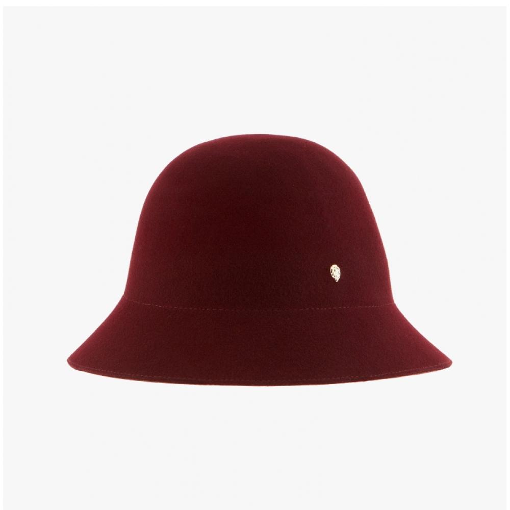 Helen Kaminski Hat51145 Ww Mariko Wild Black Berry Warm Red Wool Felt Cloche Bucket Hat