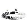 Volcanic Rock & White Turquoise Snowflake Bracelet Set