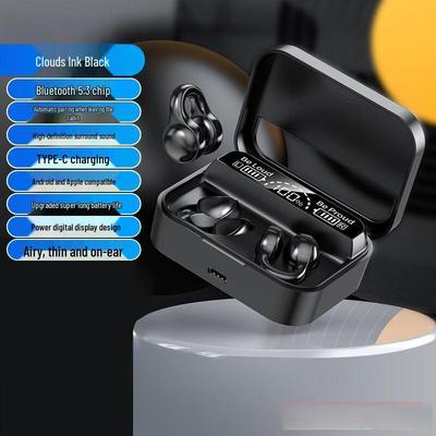 X60 Bluetooth Bone Conduction Earbuds - Wireless Ear Clip, Sport Noise Cancelling, Long Battery Life, High-Quality Sound, Power Display