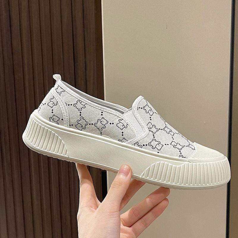 Canvas Hohe Plateau-Slipper Weiß Damen Schuhe Leichte Baumwolle Designer 2026 Neue Mode Angebot Sommer in Einem Damen Schuhwerk