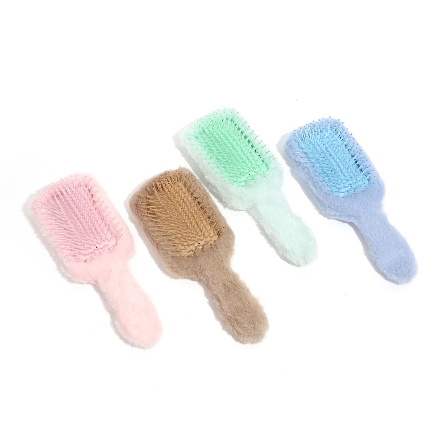 

Huiyun Plush Macaron Airbag Massage Brush - Super Soft, Cute, Girly Hair Comb кофейный