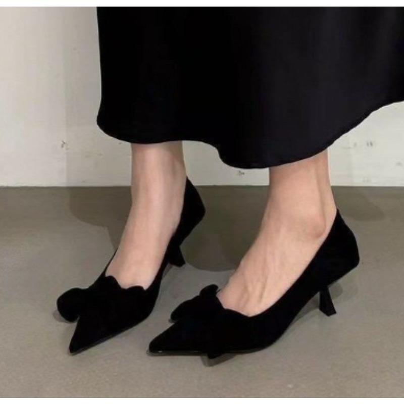 

Fashion New Women s Trendy Shoes Fashion Bow Tie Slim High Heels Sexy Black Elegant Shoes Fairy Style Comfort Ladies Pumps Zapatos Mujer 40 чёрный