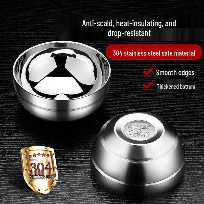 Dreiyn 304 Stainless Steel Double-Layer Insulated Bowl