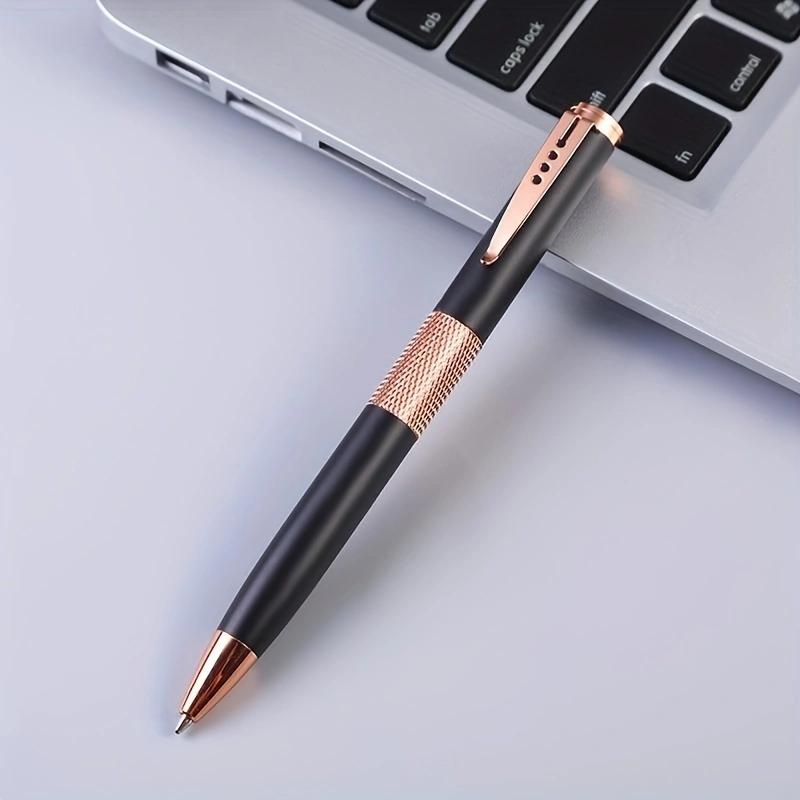 Rotating business office 1.0mm metal ballpoint pen, daily writing signature pen (black ink)