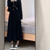 Kış Şık İki Parça Set Kadın Vintage Düğme Kırpılmış Ceket Midi Etek Seti Sonbahar Vintage İnce Ofis Bayan Moda Tasarım Setleri