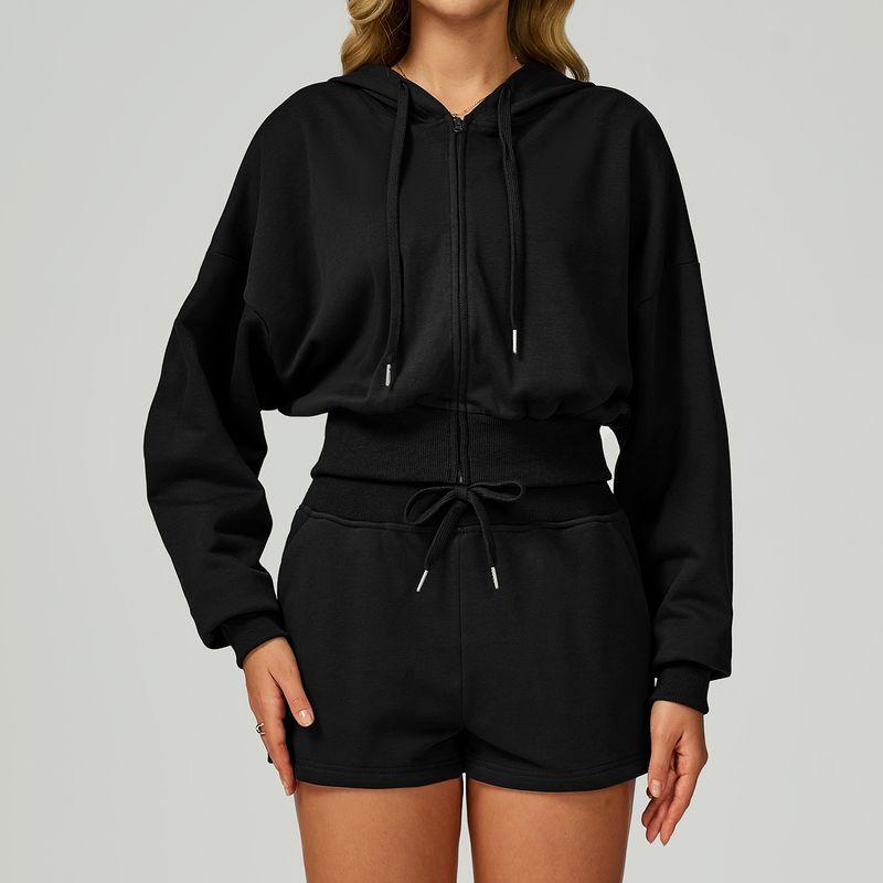 

2025 Autumn and Winter Zipper Sports Sweatshirt Women s Hooded Casual Loose Wild Running Fitness Sportswear Jacket Fitness