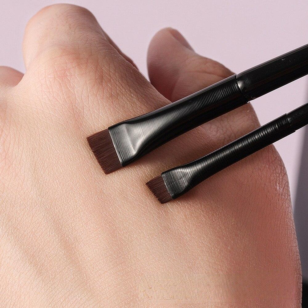 2 teile/satz Augenbrauen Kontur Pinsel Augenbraue Eyeliner Pinsel Tragbare Weiche Augenbraue Liner Make-Up Pinsel für Frauen Kosmetische Schönheit Werkzeuge