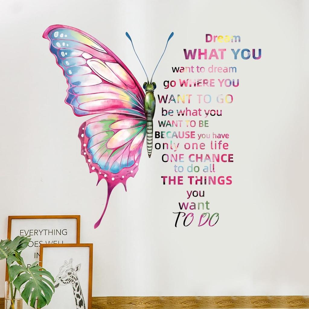 Colorful Butterfly Wall Stickers Inspirational Quotes Wall Sticker Vinyl Butterfly Wall Art Stickers