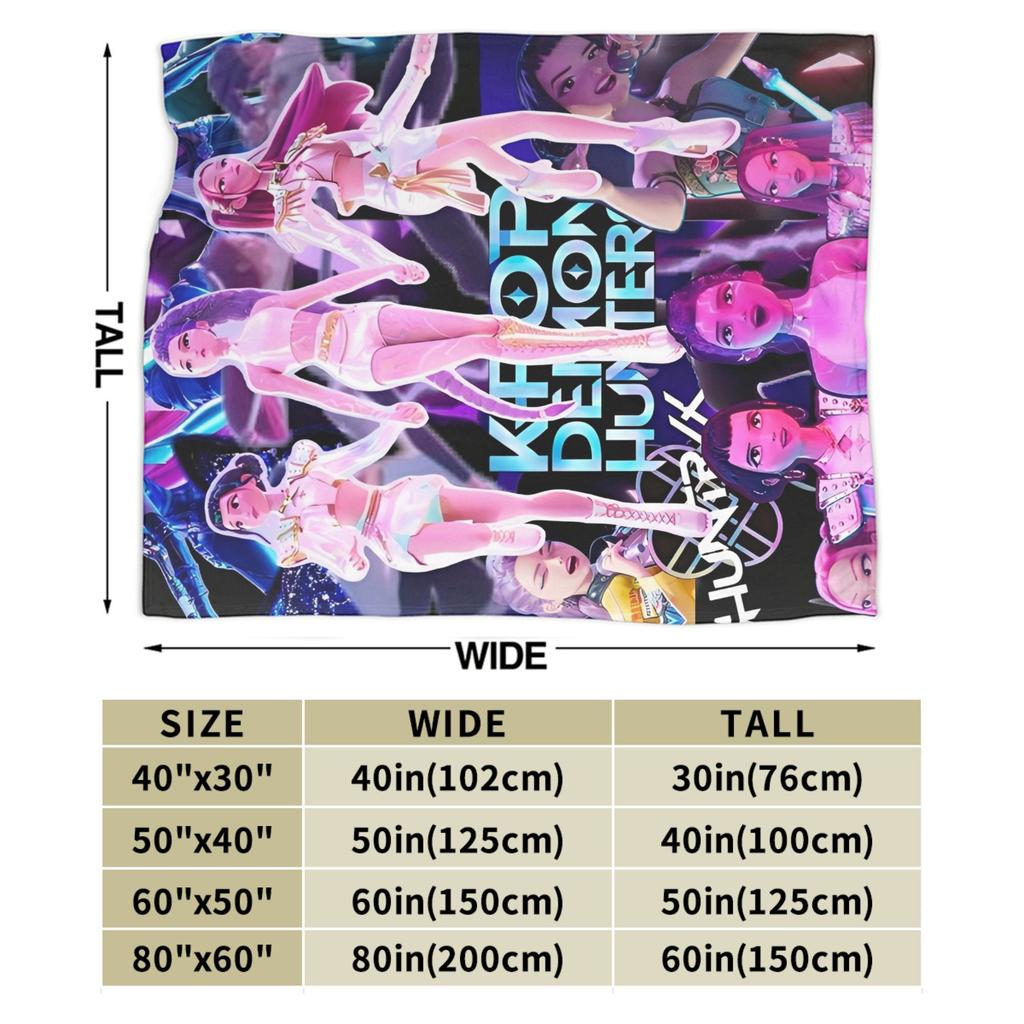 Kpop Demons Huntrix Hunters Flannel Blankets Rumi Mira Joey Creative Throw Blanket for Bedspread 125*100cm Rug Piece Soft