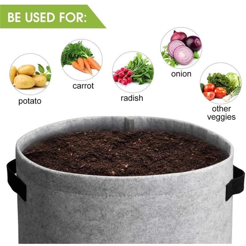 3Styles Felt Plant Grow Bags Nonwoven Fabric Garden Potato Pot Greenhouse Vegetable Growing Bags Moisturizing Vertical Tools