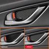 Carbon Fiber 4PCS Car Inner Door Pull Handle Panel Ring Bowl Cover Decoration Sticker For Mazda 3 Axela 2014-2017 Accessories