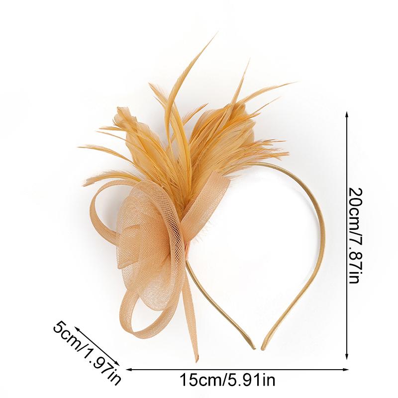 1 Pièce Bandeau Coiffe Plume Ornements de Cheveux Bandeau Élégant pour Femmes Vintage Dames Maille