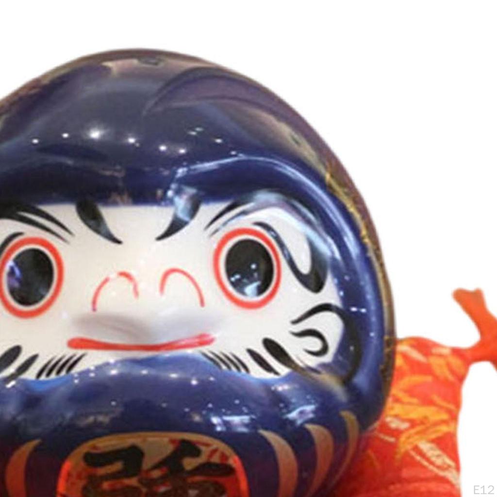 Ceramic Daruma Piggy Bank Desktop Decor Doll Japanese Figurine Saving Pot for Cafe