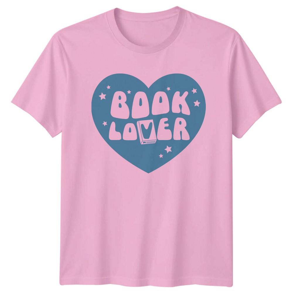 Book Lover Heart TShirt Cute Bookworm Reading Hobby Tee