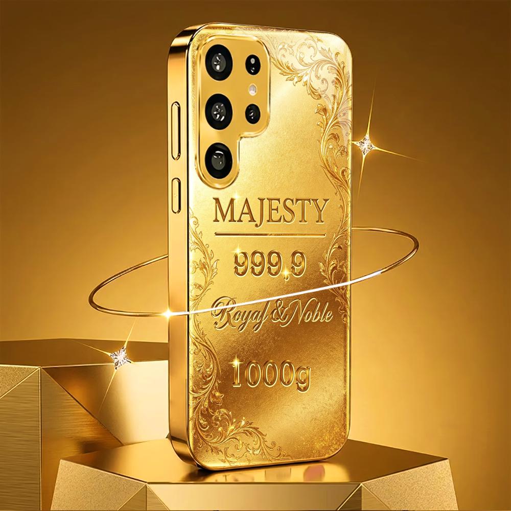 Elegantní 1000g Royal Gold Bar pouzdro na telefon s26 ultra pouzdro s25 ultra pouzdro sklo pro Samsung Galaxy S26 S25 S24 S23 S22 FE, Ultra, Plus
