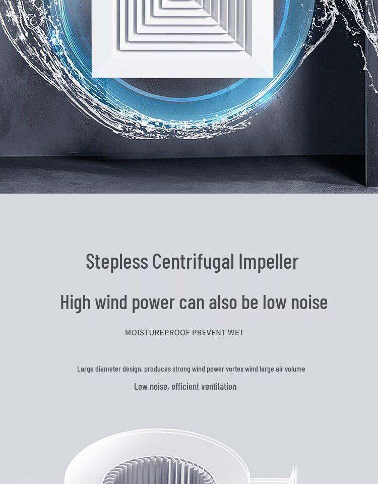 Aohuapu Ceiling Ventilation Fan for Kitchen & Bathroom - Powerful, Silent, Ceiling-Mounted Exhaust Fan