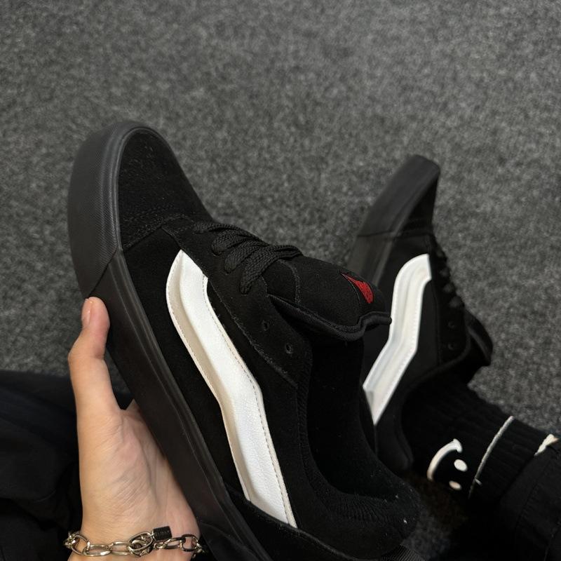 Dicke Zunge Amerikanische Schuhe mollige Brotbrettschuhe Retro weiß-schwarze kontrastierende Freizeitschuhe