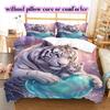 Two animals and lovePattern Bedding Quilt Set Quilt Cover Pillowcase Home Decoration Birthday Gift (1 * duvet cover + 2 * pillowcase, without core)