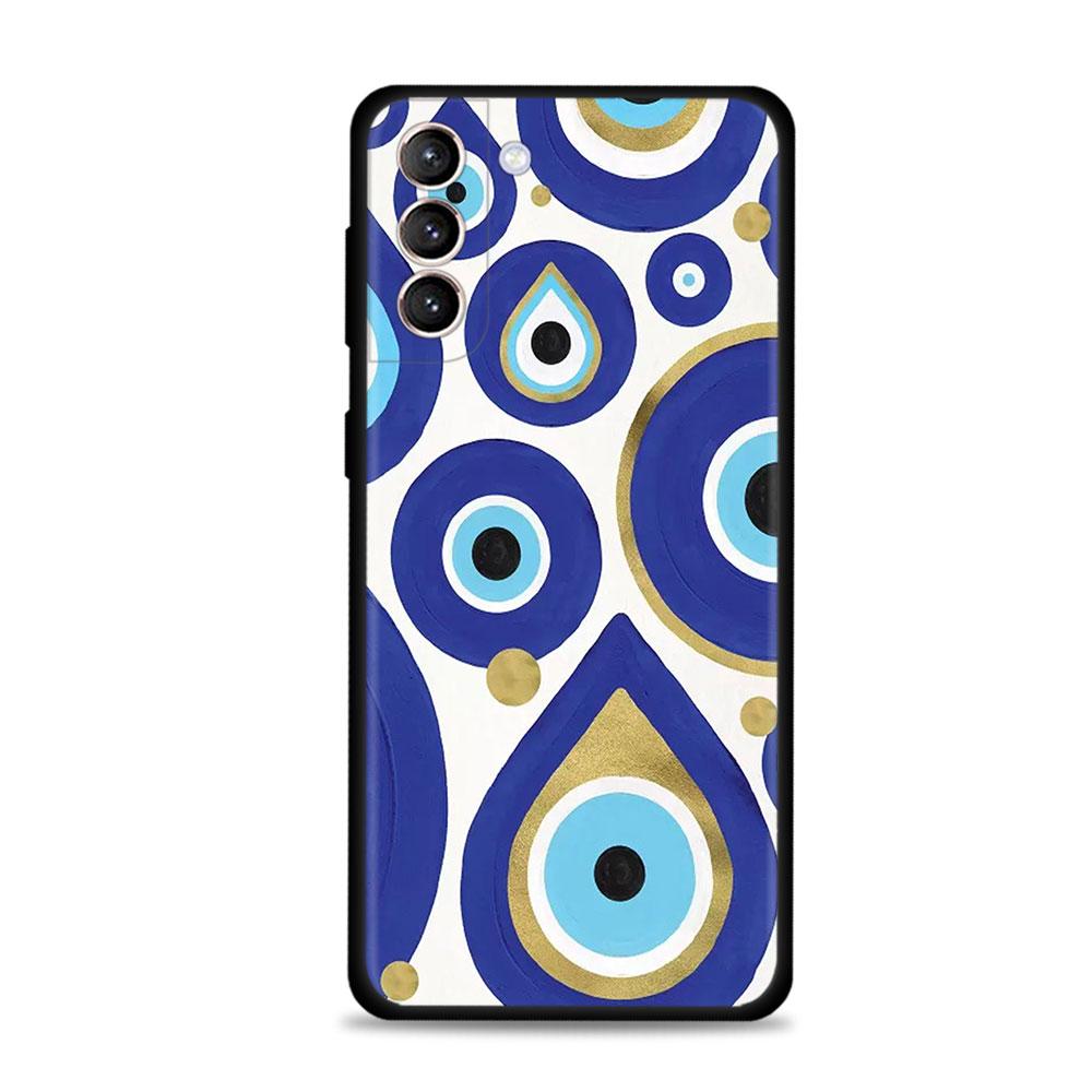 Case For Samsung Galaxy S22 S21 S20 Ultra FE S10 S9 S8 Plus S10e Note 20Ultra 10Plus Cover Funda Blue Nazar Boncuğu Evil Eye