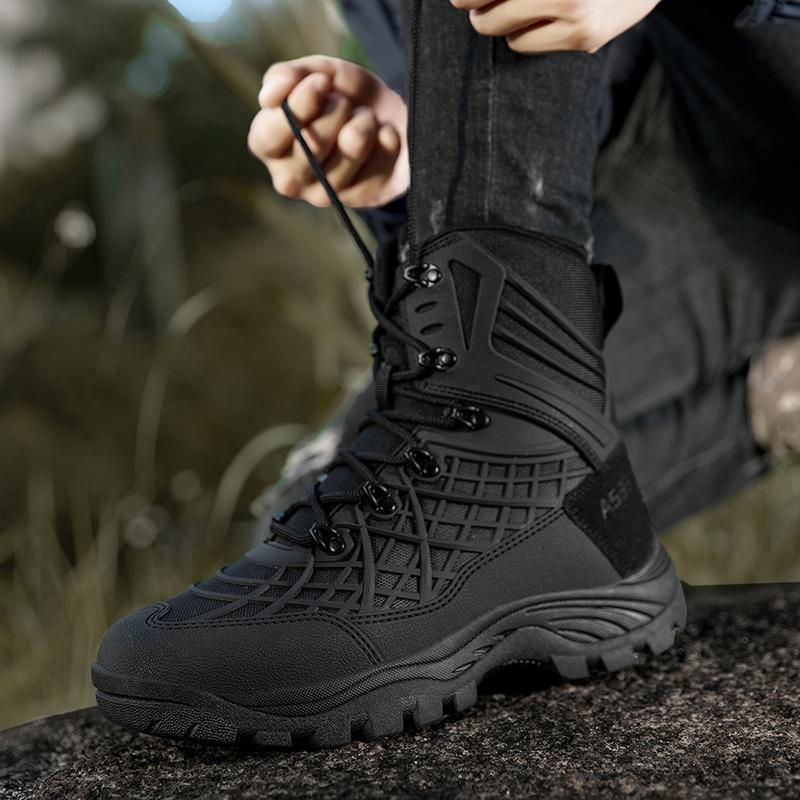 Fashion Men Tactical Boots Lace Up Military Army Boot Unisex Work Hiking Shoe Desert Waterproof Brand Climbing Shoe Male Ankle Size Plus