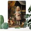 Vintage Metal Wall Panel Hen and Barn, Home and Outdoor Holiday Decor