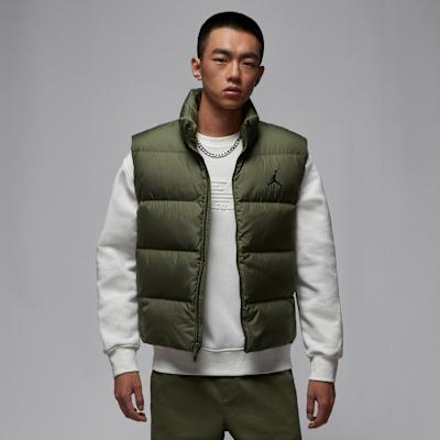 Jordan Vests Men s Olive Green Stand Collar Moderate Other S