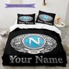 SSC Napoli Custom Name Pattern Bedding,Quilt Set Quilt Cover Pillowcase Home Birthday Gift(1 * duvet cover + 2 * pillowcase, without core)