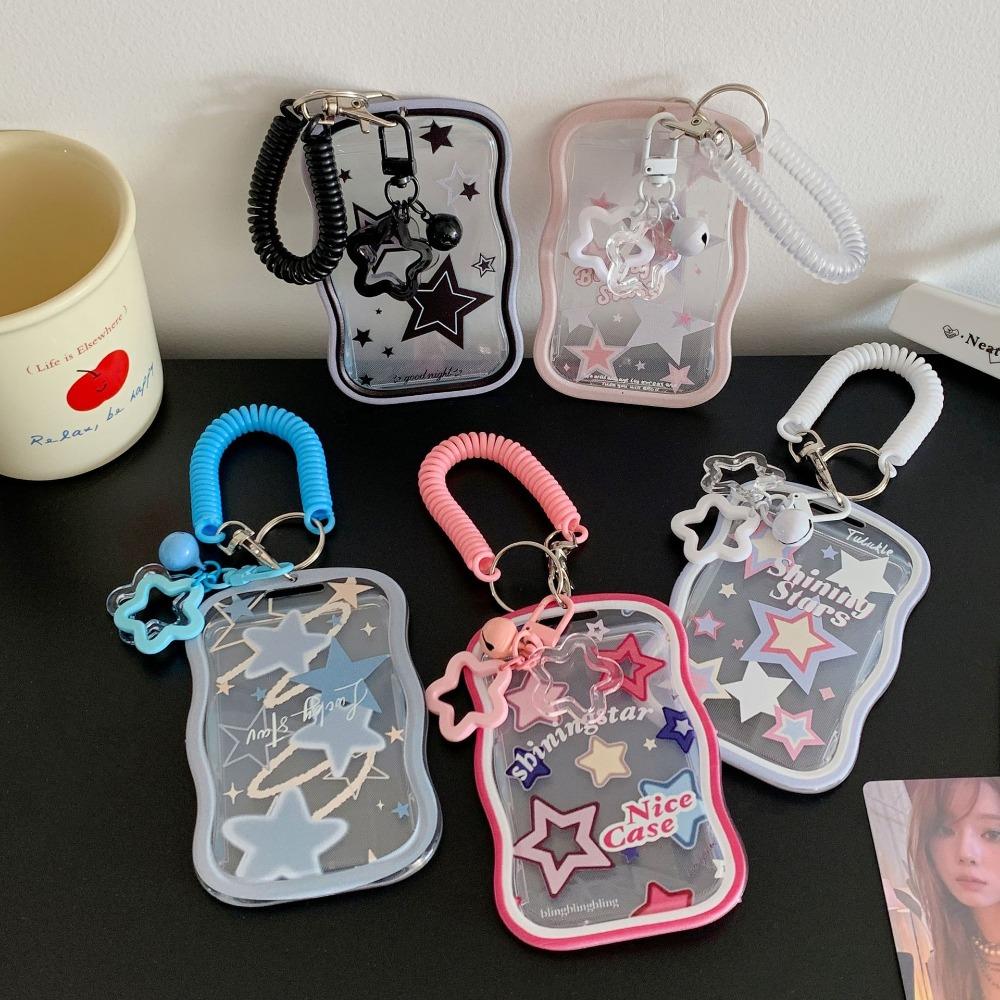 Durable with Card Holder Gradient Color Stars Idol Photo Card Storage Case Bag Pendant