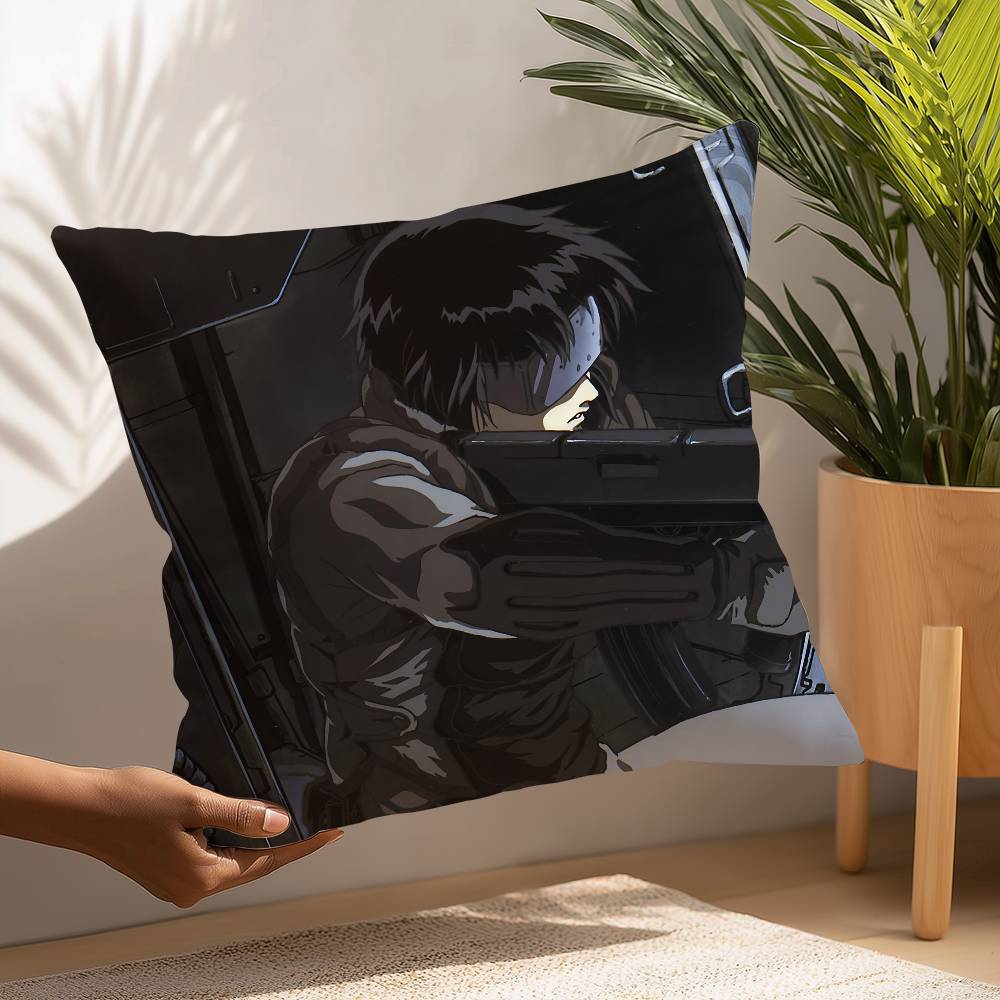 G-Ghost in The S-Shell Pillow Case Plush Fabric Soft  Pillowcase Double Sided Print Cushion Cover Household Gifts