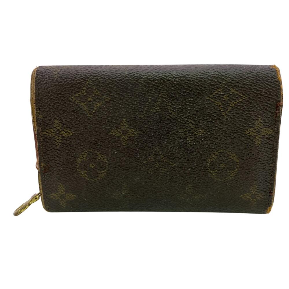 Louis Vuitton M61730 Vintage L-shaped Zipper Monogram Monogram Portonet Bie Tresol Bifold Wallet Brown Monogram Used