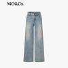 MO&Co. Women's Washed Indigo Wide-Leg Jeans