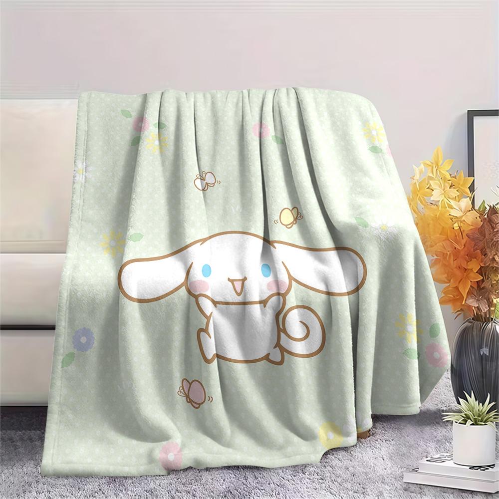 Cinnamoroll and Pochacco Print Flannel Blanket, High quality Comfortable for All Seasons, Home Decor, Warmth and Comfort