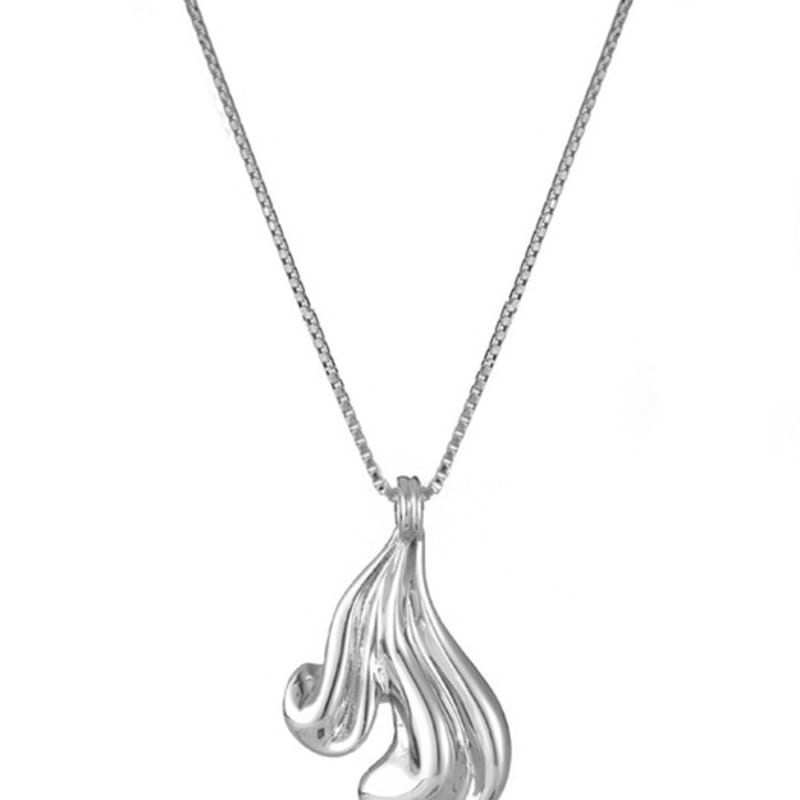 Invisible Collage DOUBLE MATIERE NECKLACE_SILVER