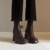 Premium Versatile Retro Square Head Comfortable Thin Boots Women's Autumn French Simple Casual Fashion Short Boots