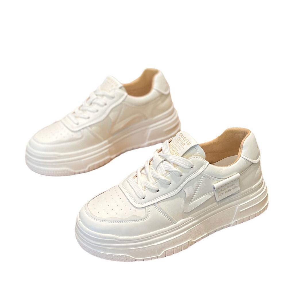 (Clearance Price Is Non-refundable)! Platform White Shoes Women's 2025 Versatile Lace-up Heightening Breathable Casual Board Shoes Muffin