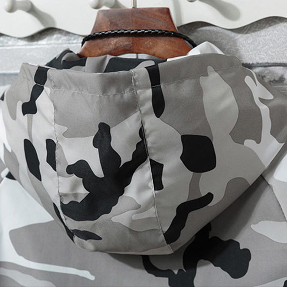 Mens  Winter Zip Camouflage Long Sleeve Pocket Sport Hoodies Jacket Coat
