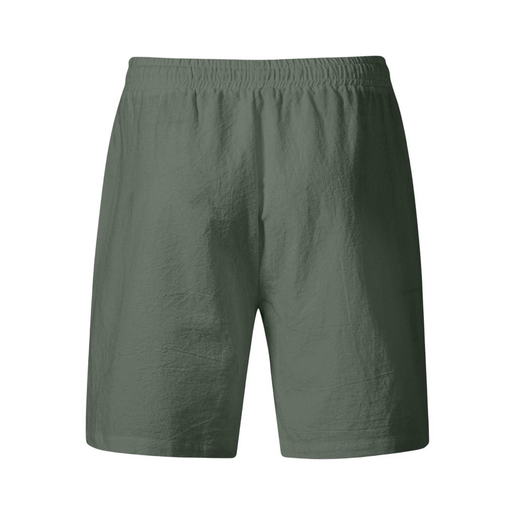 Men Drawstring Waist Casual Shorts Relaxed Fit Lightweight Breathable Fabric Summer Style with Patch