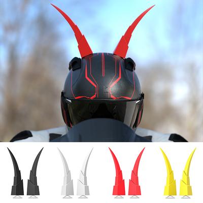 2 Stück Motorradhelm Teufelshörner Lange Stierhorn-Dekoration Motocross Vollgesicht Offroad-Helm Dekoration Moto Auto Zubehör