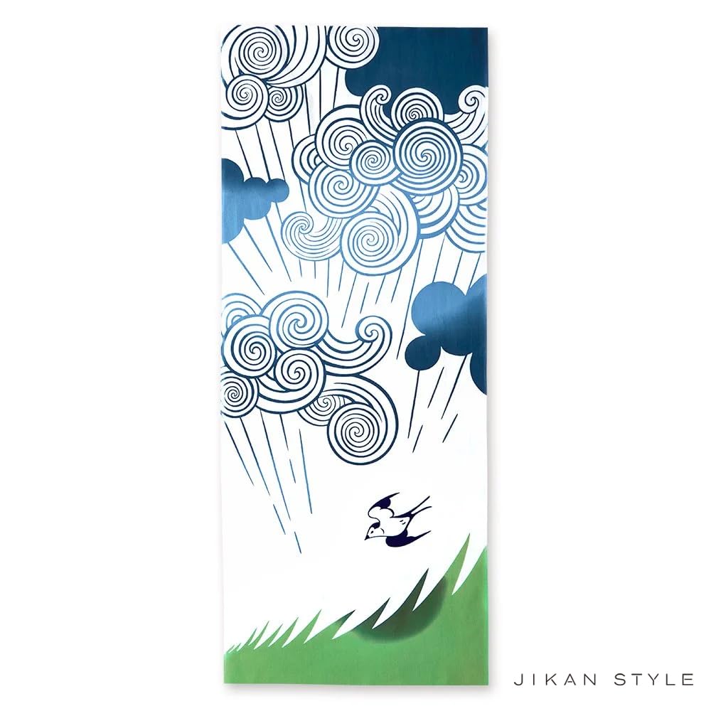 Stylish Tenugui Hand Made In Souvenir for Traditional Rainy Bamboo Shoot Mail Order Towels, Chū-sen Dyeing, Cotton, Japan, Overseas, Craft, Kenema,