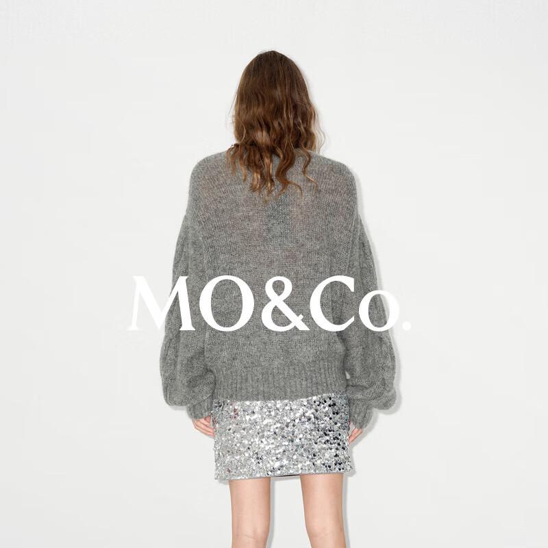MO&Co. Qin Lan Edition Mohair Wool Cable Knit Bow Sweater