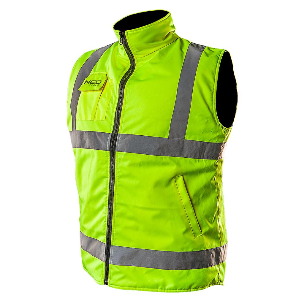 Work vest, reversible, one side reflective, yellow, size L/52
