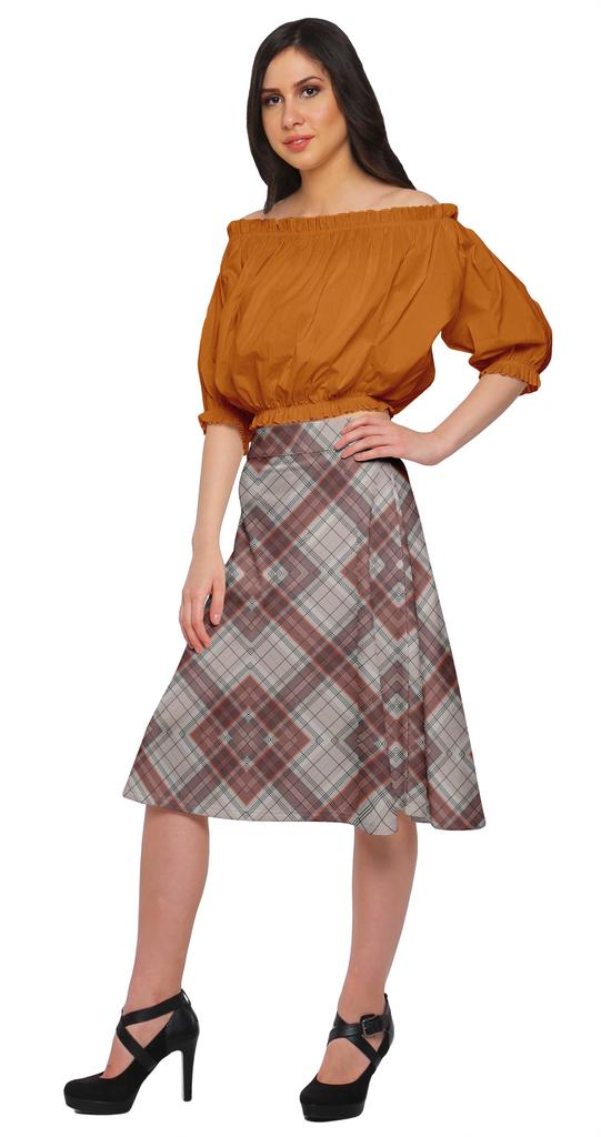 Moomaya Printed Skirt For Women Poly Spandex Casual Wear Summer Girls Skirt