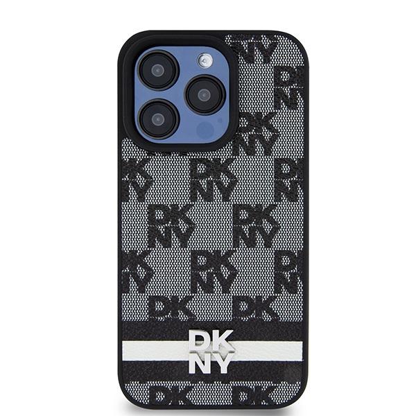Dkny Dkhcp15Lpcptssk Iphone 15 Pro6.1 Czarny/Black Hardcase Leather Checkered Mono Pattern & Printed Stripes