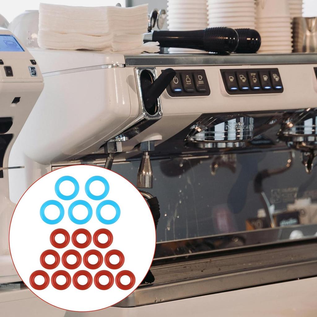 17pcs Coffee Machine O Rings for Breville, 5pcs Large Washer & 12pcs Small Gasket Rubber O-Ring Seal Replacement Kit Practical Espresso Machine