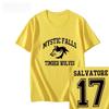 The Vampire Diaries Tshirt Women Vintage Mystic Falls Salvatore 17 Female Clothing Summer Anime Clothes Streetwear