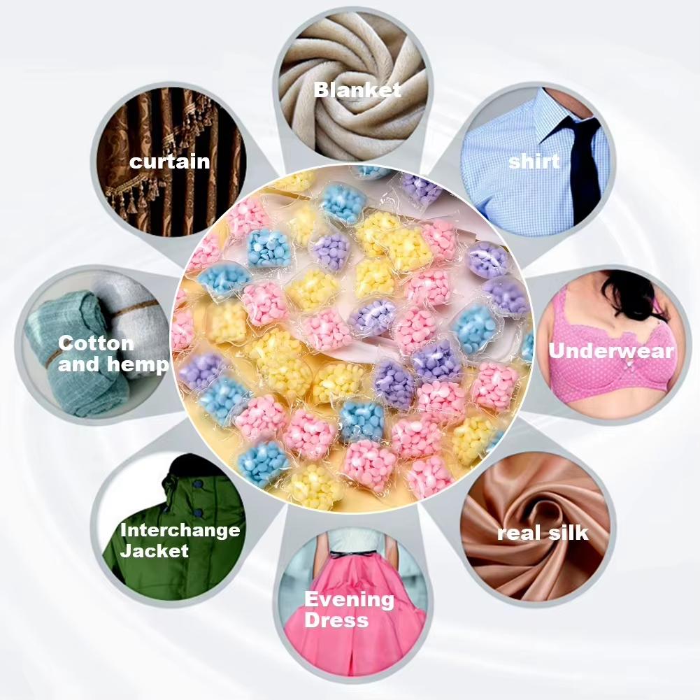 100pack Laundry Beads Premium Fragrance Long-lasting Scent Gentle Odor Remover Fabric Softener & Freshness Clothes Cleaning Pods